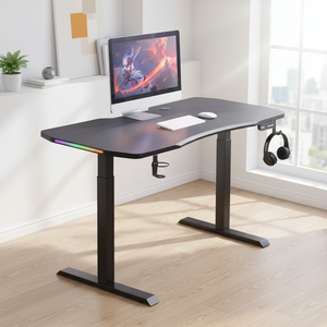<span class=keywords><strong>Bureau</strong></span> de jeu électrique moderne réglable en hauteur avec éclairage LED RGB pour les joueurs, <span class=keywords><strong>bureau</strong></span> <span class=keywords><strong>debout</strong></span> motorisé pour le <span class=keywords><strong>bureau</strong></span> - Product Image 2