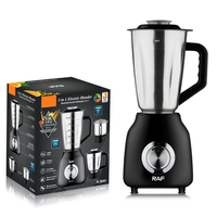 Robot culinaire multifonction 3-en-1 en acier inoxydable avec commande par bouton, moulin à noix, presse-agrumes et mixeur pour aliments et légumes
