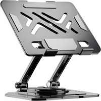 Support de tablette iPad pour bureau, en alliage d'aluminium et silicone, double tige réglable, rotatif, pliable, autoportant, fin, compatible