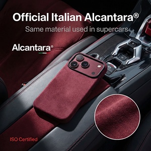 Étui personnalisé OEM en <span class=keywords><strong>Alcantara</strong></span> pour <span class=keywords><strong>iPhone</strong></span> 17 <span class=keywords><strong>Pro</strong></span> Max, logo personnalisé, charge sans fil, protection de l'appareil photo - Product Image 4