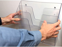 Organisateur de fichiers de bureau en acrylique transparent, porte-documents incliné à 3 niveaux pour le rangement de bureau, personnalisation OEM disponible