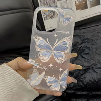 Nouvelle coque de téléphone anti-chute au design papillon élégant, résistante à l'usure, transparente en TPU
