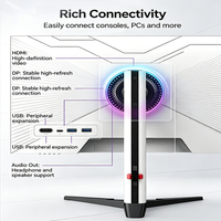 Moniteur FHD 24 27 pouces 300 Hz pour bureau à domicile, design sans cadre, 1 ms, lumière RVB, compatible VESA, écran PC