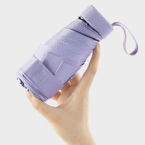Mini parapluie capsule pour femme, parapluie de poche portable pour filles, parapluie pliable 5 sections, protection UV, parapluie pare-soleil avec étui - Product Image 4