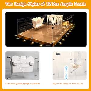 Gine domuzları için özelleştirilmiş akrilik gine domuzcuk yuvası DIY akrilik kafes küçük hayvan kafesi - Product Image 3