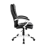 Vente en gros chaise de bureau exécutive pivotante souple en cuir PU noir ajustable ergonomique moderne maille métal pas cher échantillon disponible