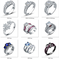 Bague de fiançailles populaire en argent sterling 925 plaqué or 14 carats avec moissanite taille ronde pour femme