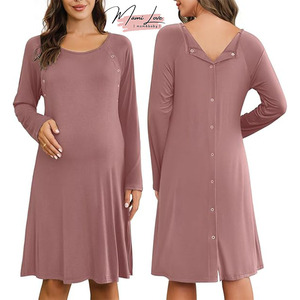 <span class=keywords><strong>Bata</strong></span> de <span class=keywords><strong>Maternidad</strong></span> Personalizada para Hospital con Broches Traseros, Vestido de Parto, Ropa de Dormir de Marca Privada OEM - Product Image 1
