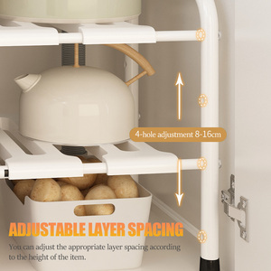 2 Tier ayarlanabilir altında lavabo raf mutfak depolama organizatör raf tutucu genişletilebilir raf organizatör mutfak ve ev için - Product Image 6