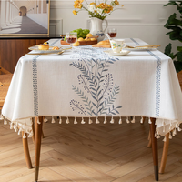Nappe brodée nordique WML100 à motif floral végétal, design personnalisé, haute qualité, anti-poussière