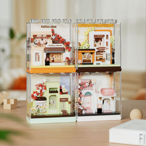 Bloques de Construcción de Cafetería, Rompecabezas, Juguete, Adorno de Escritorio de Floristería, Regalo de San Valentín para Novia - Product Image 1