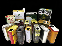 Nouvelle boîte à huile carrée en fer blanc sérigraphiée sur mesure, capacité 500 ml/1 L, recyclable, certifiée ISO9001, épaisseur 0,21-0,35 mm