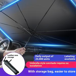 Parapluie de rideau de protection solaire de parasol de voiture de vitesse avant télescopique pour le pare-soleil pliant d'isolation thermique pour des voitures - Product Image 1