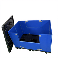 Boîte de palettes en plastique avec manchons en PP nid d'abeille, couvercle de palette en HDPE, pliable et empilable, utilisation automobile