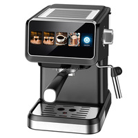 Machine à café électrique intelligente semi-automatique Anwell en acier inoxydable avec contrôle numérique et fonction programmable pour usage domestique