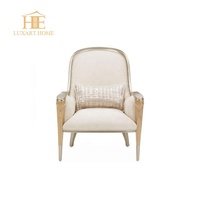 Fauteuil de luxe européen pour villa, hôtel, salon, chambre à coucher, canapé, fauteuil d'appoint en tissu personnalisable