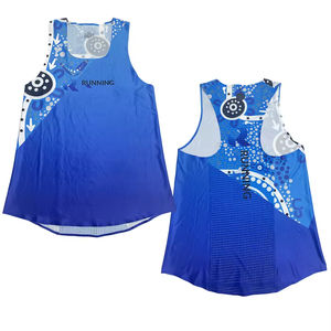 Custom Quick Dry Breathable Marathon Seamless Knitted Mesh <b>Running</b> <b>Singlet</b> Casual Crew Neck Polyester Sublimation Sport <b>Men</b> - Product Image 5