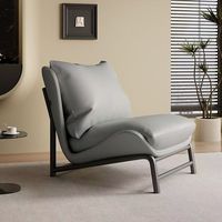Meubles de salon confortables - Chaise longue d'extérieur moderne en cuir avec dossier inclinable réglable et rembourrage en mousse écologique