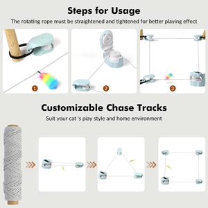 ZMaker Kedi Koşu Oyuncağı, İç Mekan Elektrikli Akıllı Düğümlü Kedi Oyuncağı, Kuş Sesi Simüle Edilmiş Avlanma Kedi Oyuncağı - Product Image 5