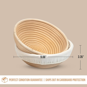 Factory Customize Banneton <b>Bread</b> Proofing <b>Basket</b> Sourdough Proofing <b>Bread</b> 9 Inch Rattan <b>Baskets</b> with Cloth Liners - Product Image 2