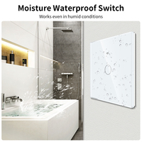 Interrupteur tactile intelligent pour éclairage, 2 gangs, sans fil, compatible avec Tuya, commande vocale, verre trempé, sans neutre, pour maison intelligente