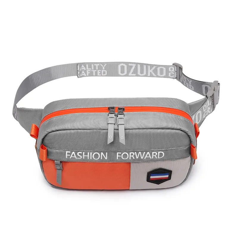 Ozuko Nieuwe Mode Fanny Pack Pouch Running Waterdichte Messenger Borst Tassen Sport Taille Tas Voor Mannen