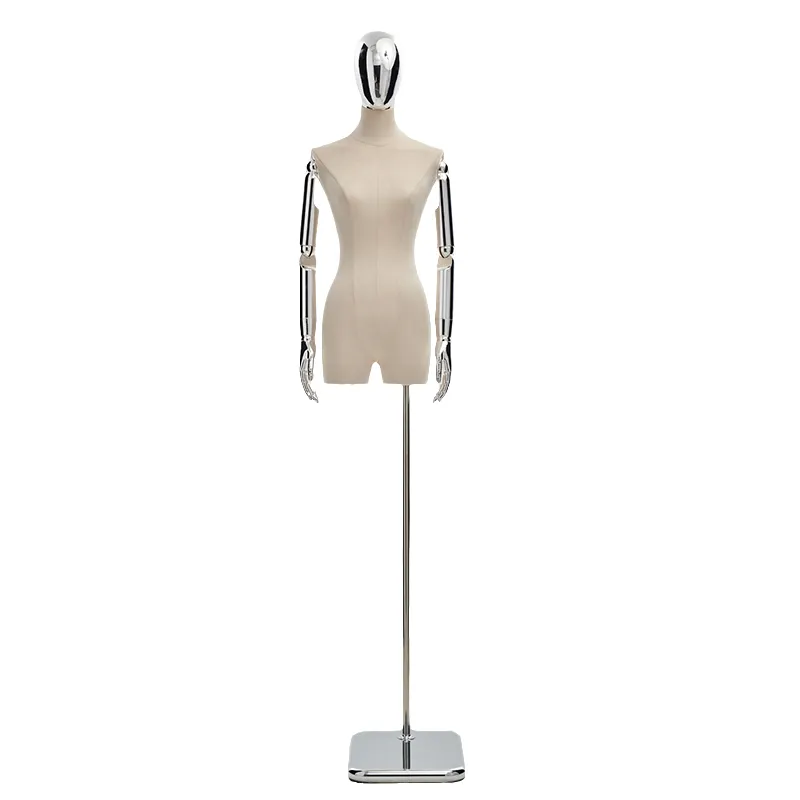女性のドレスフォーム調節可能な高さダミー胴体ディスプレイマネキンボディ、衣類ドレスジュエリーディスプレイ用三脚スタンド付き