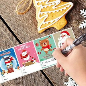 250 Uds., venta al por mayor, Rollo rectangular, pegatinas de Navidad, regalos de vacaciones, embalaje, pegatinas de sellado - Product Image 5