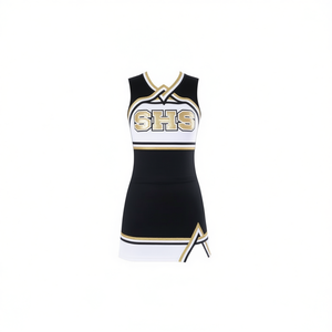 Conception d'un uniforme de cheerleading pour lycée pour filles, style sexy, tissu en polyester respirant, couleurs personnalisables - Product Image 1