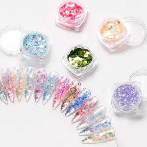 12boxes/set Nails Art Decoration Glitter Sequins 3D Nail Stickers