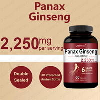 Compléments alimentaires à base de ginseng chinois Panax Plus 1000, énergie, Ashwagandha, extrait de racine de ginseng, capsules de ginseng rouge coréen