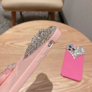 Accessoires de téléphone Bling en forme de coeur à la mode pour <span class=keywords><strong>Apple</strong></span> pour <span class=keywords><strong>iPhone</strong></span> 17 Pro Max <span class=keywords><strong>coque</strong></span> de téléphone 16 15 Plus 14 13 X - Product Image 4