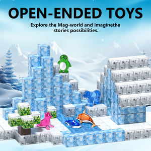 105 Piezas de Bloques de Construcción Magnéticos para Niños, Juego de Cubos Magnéticos para <span class=keywords><strong>Castillo</strong></span> de Princesa <span class=keywords><strong>Frozen</strong></span>, Azulejos Magnéticos, Juguetes para Niñas - Product Image 2