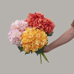 Wholesale 5 Heads 47cm Silk Hydrangea Bunch Realistic Soft <b>Artificial</b> <b>Flowers</b> for Valentine's Day & Wedding Arrangements - Product Image 4