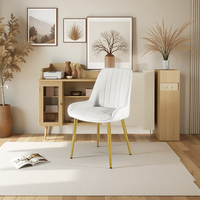 Chaise de salle à manger rembourrée en tissu, design moderne et élégant, confortable, avec pieds en métal, idéale pour les appartements, les entrées, les salles de bain et les salons.