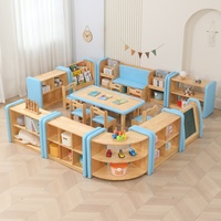 Ensemble de meubles de rangement rembourrés en bois massif pour jouets, pour la petite enfance et la diversité des enfants en maternelle