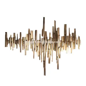 Luxury gold modern design stainless steel metal wall art