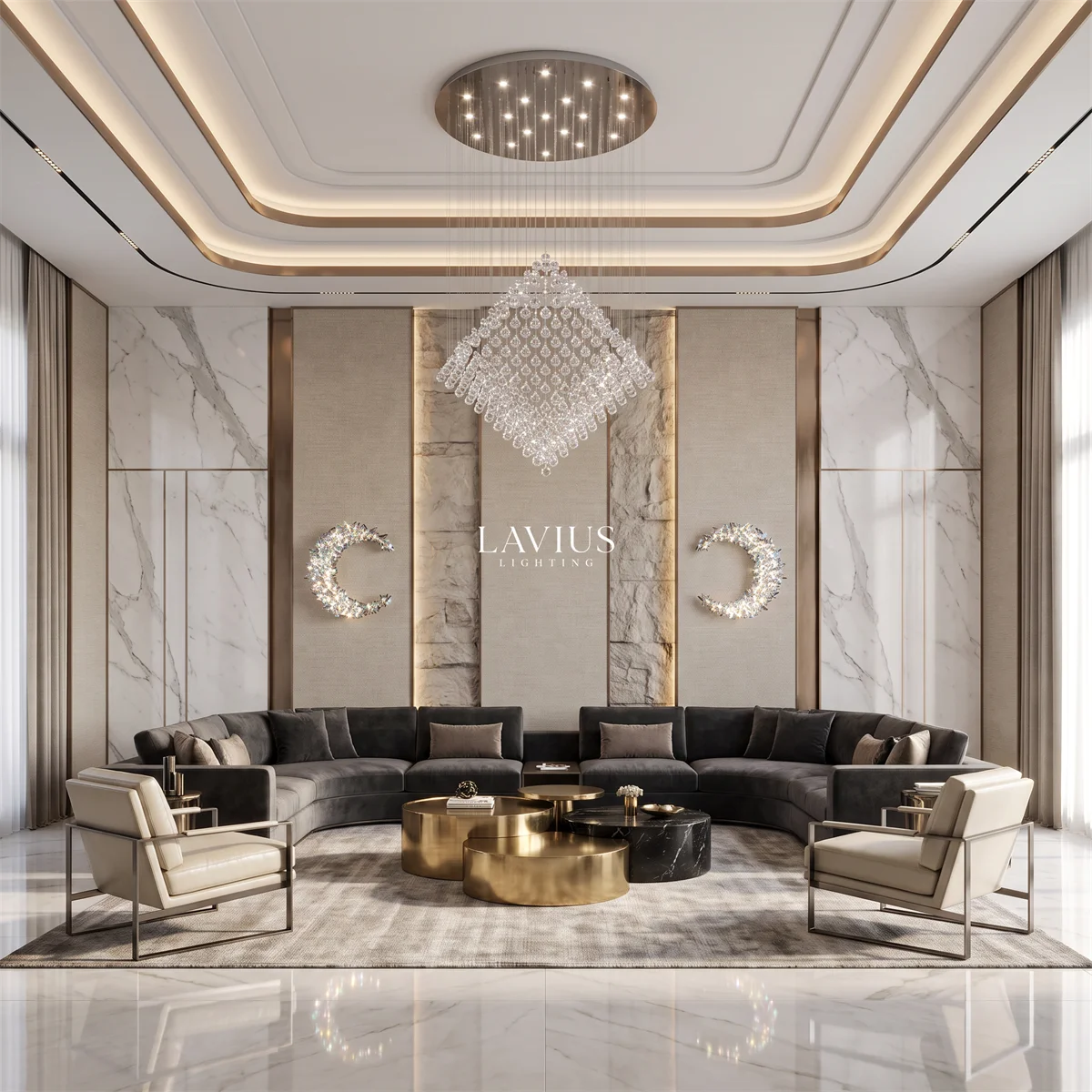 Customized Modern Crystal Spiral Chandeliers Pendant Light Crystal for Hotel Villa Staircase High Ceiling Home Project Lighting · image 6