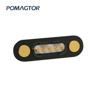 Conector magnético de 5 pines Ip67, conector Usb macho y hembra SMT de latón, Pogo, electrónico, médico, Industrial, 12V, 2A, Pa46, 30000 veces