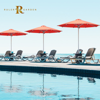 Parasols de jardin de luxe, auvents rétractables pour terrasse, villa rouge Roma 4m, lumières solaires solaires