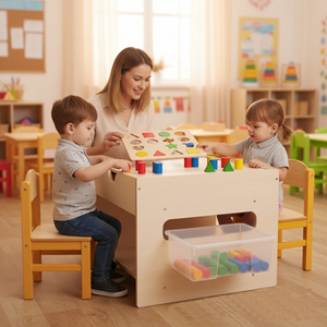 Table de construction en bois Montessori pour la maternelle, la garderie, les tout-petits, les enfants, les enfants, pour l'étude ou le <span class=keywords><strong>dessin</strong></span>, meubles - Product Image 1