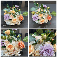 Décoration florale de mariage : Grande composition de roses, centres de table en fleurs artificielles en soie, boule de fleurs artificielles pour mariage