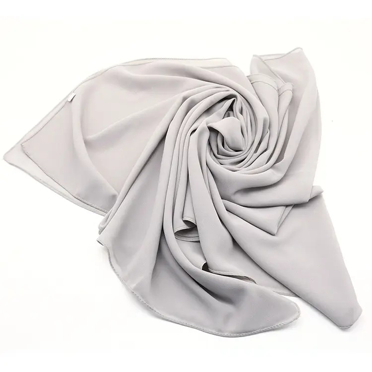 Écharpe en mousseline de soie perlée monochrome de haute qualité écharpe en gaze de style moyen-orient magnifique hijab en gros