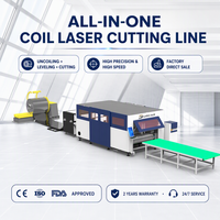 Ligne de production de machines de découpe laser à bobine, déroulage automatique, nivellement, découpe, déchargement, découpe continue de tôles métalliques