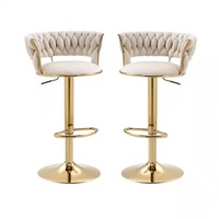 Tabourets de bar modernes et minimalistes en acier inoxydable vert, réglables en hauteur et rotatifs, pour salle à manger/salon