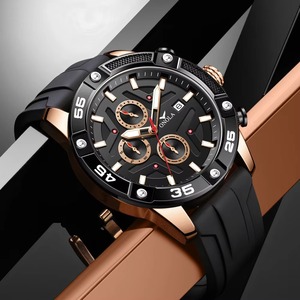 Montre Homme Nouvelle Tendance ONOLA en Gros, Chronomètre, Aiguilles des secondes, Étanche, Bracelet en Silicone, Montre à Quartz pour Homme - Product Image 2