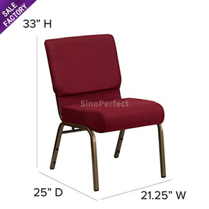 Chaise d'église rembourrée empilable haut de gamme, multi-usages, pour banquets, mariages, cérémonies et événements - Product Image 5