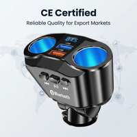 Allume-cigare double avec lecteur MP3 Bluetooth et écran numérique, charge rapide et sécurisée, musique, certifié CE, OEM ODM