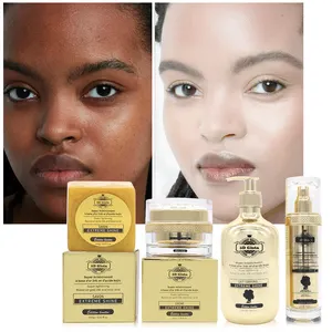 White ning Set Private Label Gesichts creme Seife Körper lotion Serum Facial Kit Dark Spot Remover für das Bleichen der dunklen Haut im Gesicht