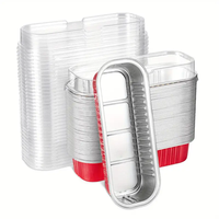 200ml 6.8oz Jetable Mini Pain Moule De Cuisson En Aluminium Pan Ramekins En Aluminium Gâteau Tasse Avec Couvercle En Dôme